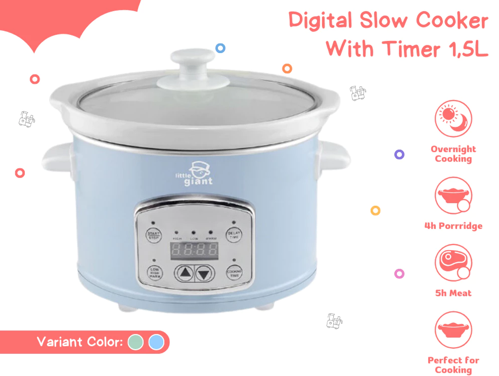 Little Giant Digital Slow Cooker With Timer 1,5L